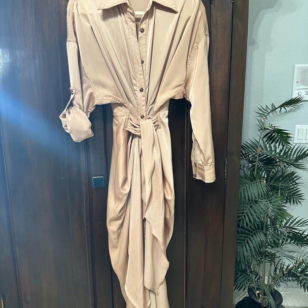 NWOT Tan Shirt Dress